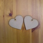 (H4) Hearts 75 mm wide in 6 mm MDF. 2 off